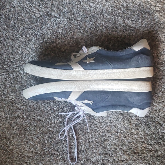 Well-worn Suede One Star Skate Sneakers in Blue & White - Picture 4 of 11